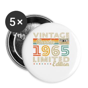 Vinatge 1965 Geburtstagsgeschenk - Buttons groß 56 mm (5er Pack) - Weiß - Vorne
