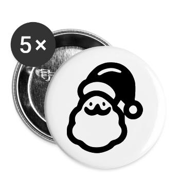Weihnachtsmann - Buttons groß 56 mm (5er Pack) - Weiß - Vorne
