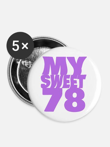 Süß 78 - Buttons groß 56 mm (5er Pack) - Weiß