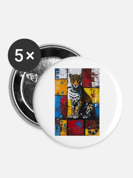 Jaguar - Buttons groß 56 mm (5er Pack) - Weiß