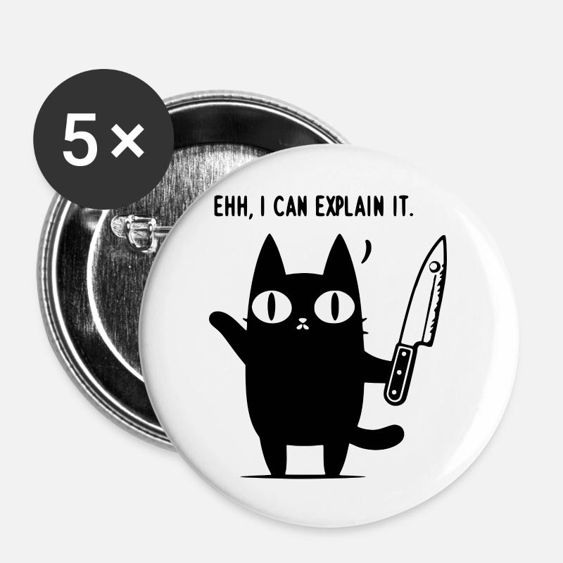 CAT | Ehh, I can explain it - Buttons large 2.2''/56 mm (5-pack) - white