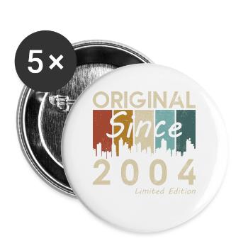 2004 Vintage Retro Geburtstagsgeschenk - Buttons groß 56 mm (5er Pack) - Weiß - Vorne