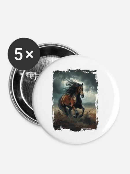Vollblut - Buttons groß 56 mm (5er Pack) - Weiß