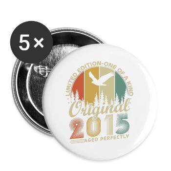 Original 2015 Vintage Vintage Birthday Gift - Buttons large 2.2''/56 mm (5-pack) - white - Front
