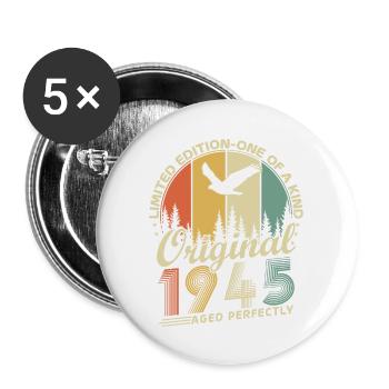 Original 1945 Vintage Vintage Birthday Gift - Buttons large 2.2''/56 mm (5-pack) - white - Front