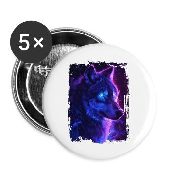 Wolf - Buttons large 2.2''/56 mm (5-pack) - white - Front