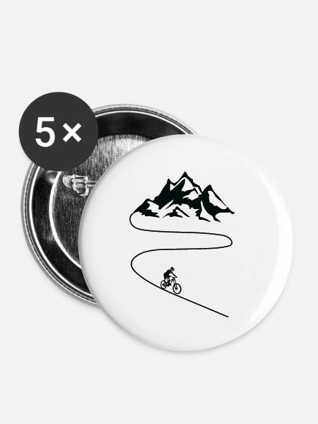 Mountainbike Sport - Buttons groß 56 mm (5er Pack) - Weiß