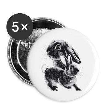Rabbit - Buttons large 2.2''/56 mm (5-pack) - white - Front