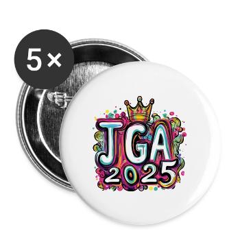 Jga 2025 Bachelor Party - Buttons large 2.2''/56 mm (5-pack) - white - Front