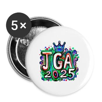 Jga 2025 Bachelor Party - Buttons large 2.2''/56 mm (5-pack) - white - Front