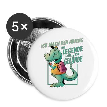 Je m’envole – T-Rex Kita diplômé - Lot de 5 grands badges (56 mm) - blanc - Devant