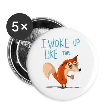 Je me suis réveilléComme ça - Lot de 5 grands badges (56 mm) - blanc - Devant