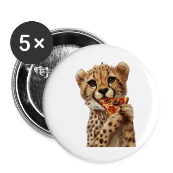 Cheetah - Buttons large 2.2''/56 mm (5-pack) - white - Front