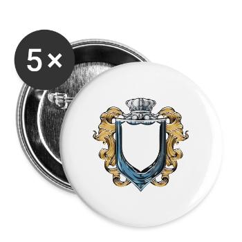 Wappen Symbol - Buttons groß 56 mm (5er Pack) - Weiß - Vorne