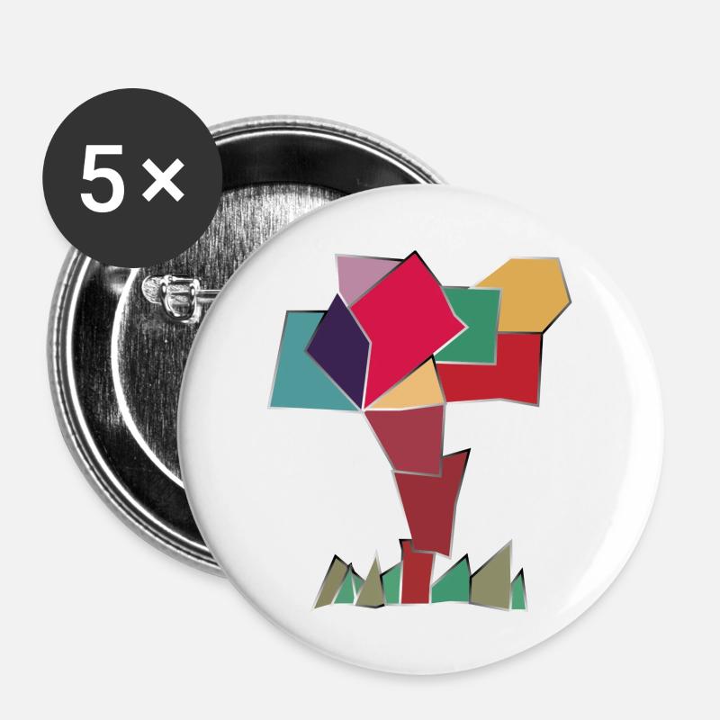 Happy tree - Buttons large 2.2''/56 mm (5-pack) - white