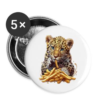 Leopard - Buttons large 2.2''/56 mm (5-pack) - white - Front