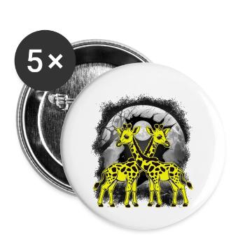 mystisch Giraffe Giraffen Kind Kinder Baby - Buttons groß 56 mm (5er Pack) - Weiß - Vorne