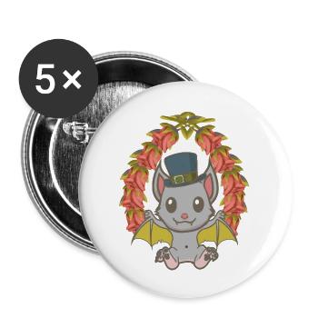 Halloween Bat Bats Kids Child - Buttons large 2.2''/56 mm (5-pack) - white - Front