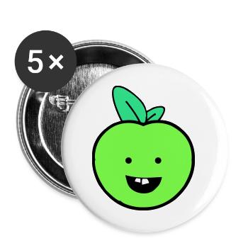 apple smile - Buttons large 2.2''/56 mm (5-pack) - white - Front