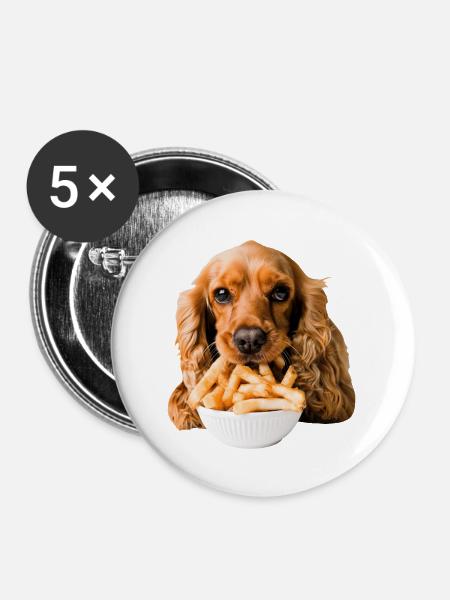 Cocker Spaniel - Buttons groß 56 mm (5er Pack) - Weiß