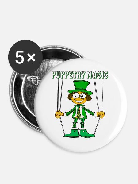 PUPPETRY MAGIC - Buttons groß 56 mm (5er Pack) - Weiß