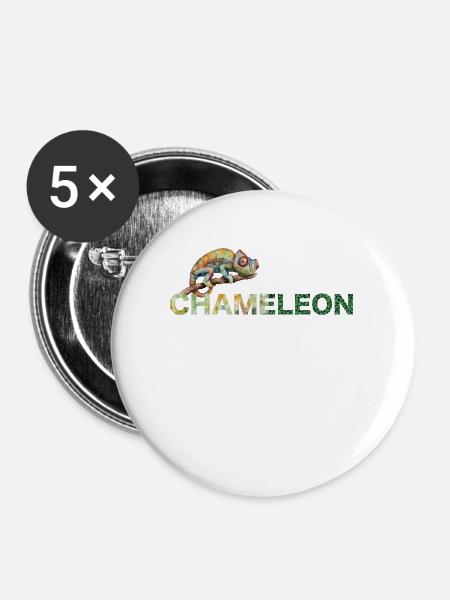 Chamäleon Chameleon - Buttons groß 56 mm (5er Pack) - Weiß