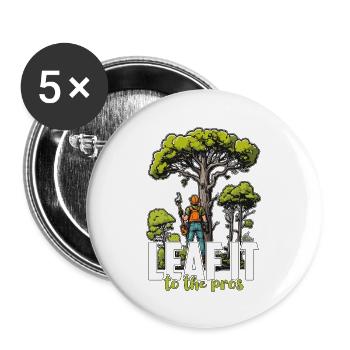 Arboriste Leaf It To The Tree Trimmer Arboristes - Lot de 5 grands badges (56 mm) - blanc - Devant