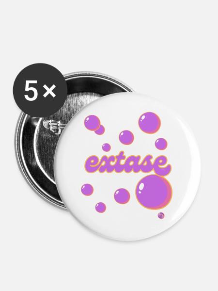 Ekstase - Buttons groß 56 mm (5er Pack) - Weiß