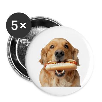 Golden Retriever - Buttons groß 56 mm (5er Pack) - Weiß - Vorne