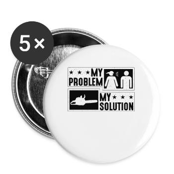 Enregistrement Mon problème Mon pictogramme Papa Maman Menuisier - Lot de 5 grands badges (56 mm) - blanc - Devant