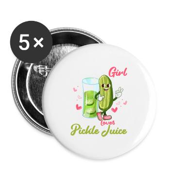 Juste une fille qui aime le jus de cornichon Fitness Vegan C - Lot de 5 grands badges (56 mm) - blanc - Devant