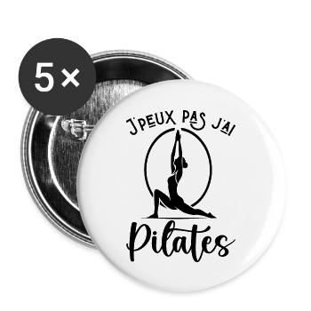 Ich kann nicht Pilates haben - Buttons groß 56 mm (5er Pack) - Weiß - Vorne