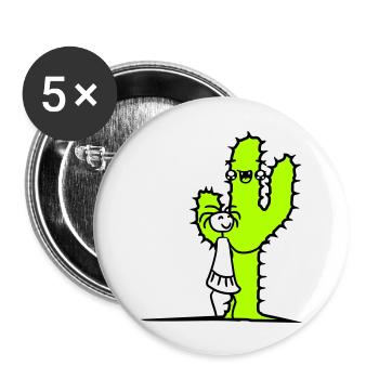 Cactus Hugging Girl Cacti Love Cute Prickly - Buttons large 2.2''/56 mm (5-pack) - white - Front