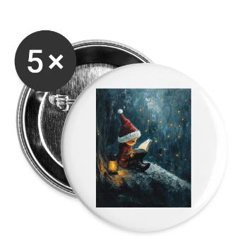 Christmas Elf Women Men Children Christmas - Buttons large 2.2''/56 mm (5-pack) - white - Front