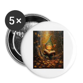 Christmas Elf Women Men Children Christmas - Buttons large 2.2''/56 mm (5-pack) - white - Front