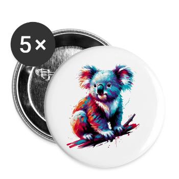 Koala - Lot de 5 grands badges (56 mm) - blanc - Devant