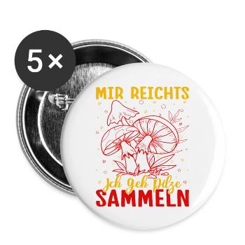 Mushroom hunt I've had enough I'm going mushroom picker - Buttons large 2.2''/56 mm (5-pack) - white - Front