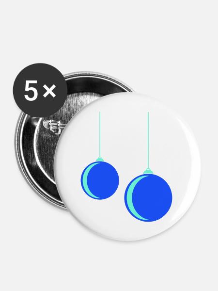 Weihnachtskugel - Buttons groß 56 mm (5er Pack) - Weiß