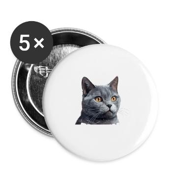 Live Is Better With A British Shorthair Kitten Own - Buttons groß 56 mm (5er Pack) - Weiß - Vorne