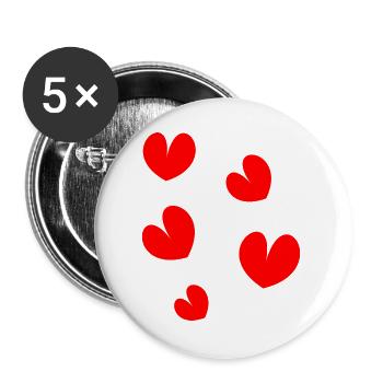 HEART. NOEL. CHRISTMAS. HEARTS. HEART. FATHER's DAY - Buttons large 2.2''/56 mm (5-pack) - white - Front