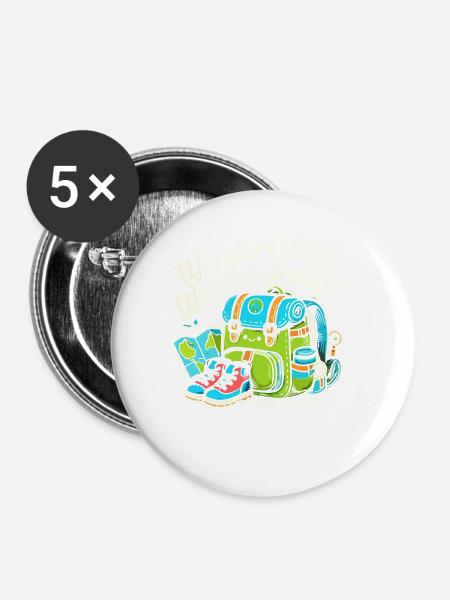 Oft wandern, immer staunen - Buttons groß 56 mm (5er Pack) - Weiß