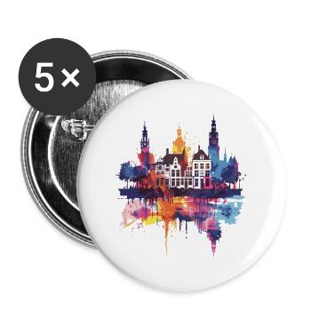Veenendaal - Buttons groß 56 mm (5er Pack) - Weiß - Vorne