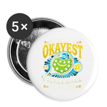Der beste Pickleball-Spieler der Welt - Buttons groß 56 mm (5er Pack) - Weiß - Vorne