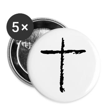 kreuz - Buttons groß 56 mm (5er Pack) - Weiß - Vorne