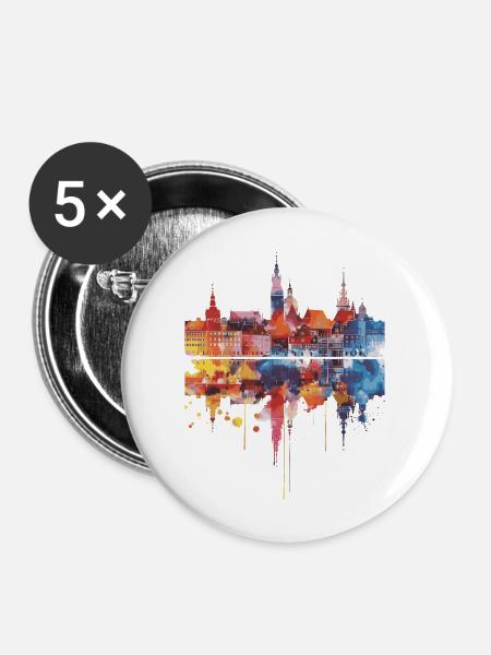 Danzig - Buttons groß 56 mm (5er Pack) - Weiß