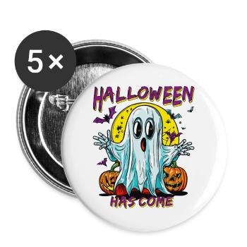 HALLOWEEN HAS COME - Buttons groß 56 mm (5er Pack) - Weiß - Vorne