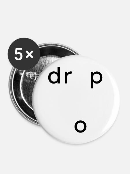 Drop Geschenk - Buttons groß 56 mm (5er Pack) - Weiß