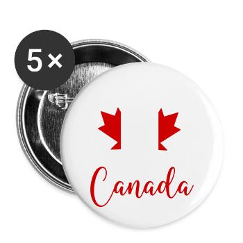 Canada Canada Maple Leaf - Buttons large 2.2''/56 mm (5-pack) - white - Front