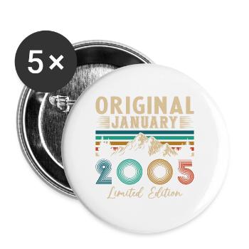 Cadeau D'anniversaire Nées En Janvier 2005 - Lot de 5 grands badges (56 mm) - blanc - Devant