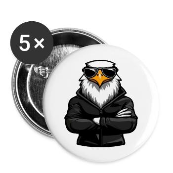 Adler Eagle Comic - Buttons groß 56 mm (5er Pack) - Weiß - Vorne